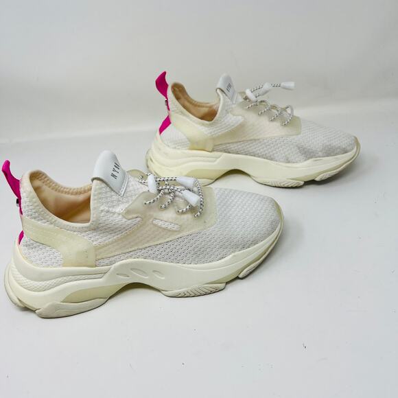 Steve Madden Myles Sneaker Lace Up Shoe White Pink - 7.5 - Picture 3 of 7